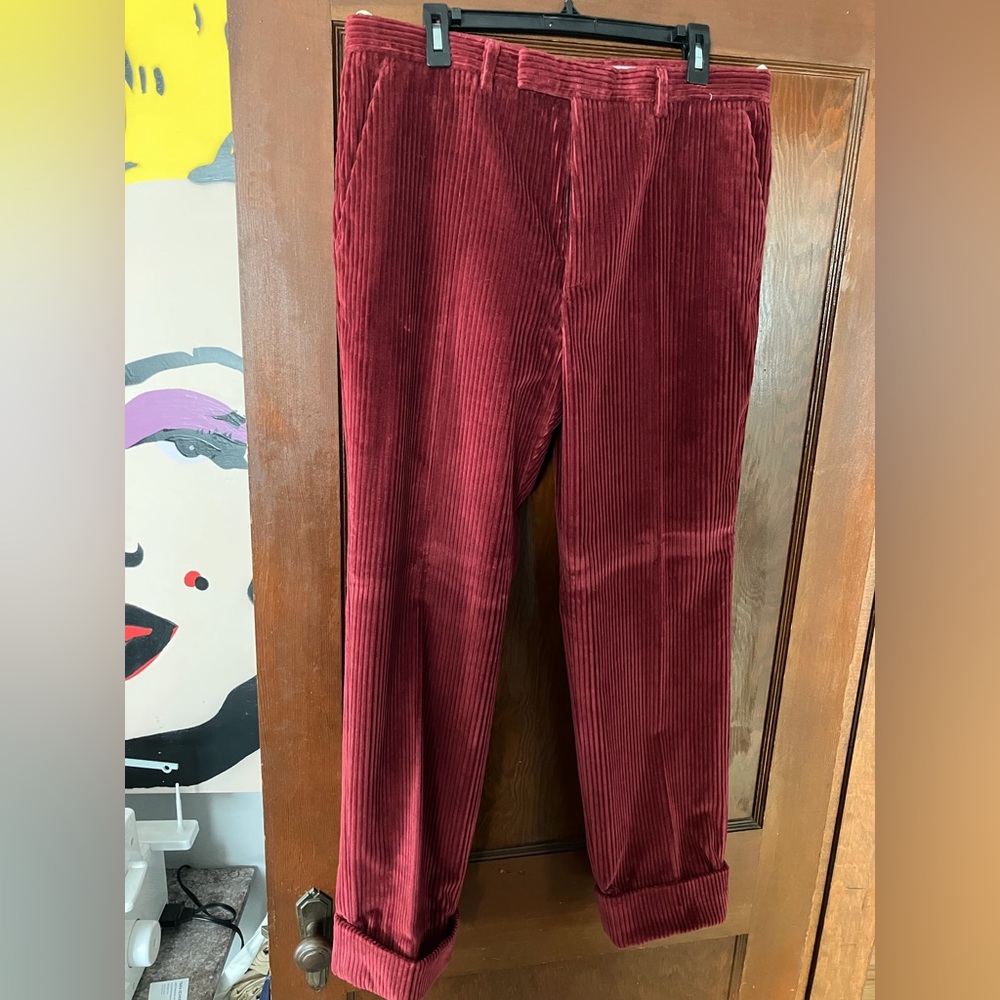Red Gucci Corduroy Pants